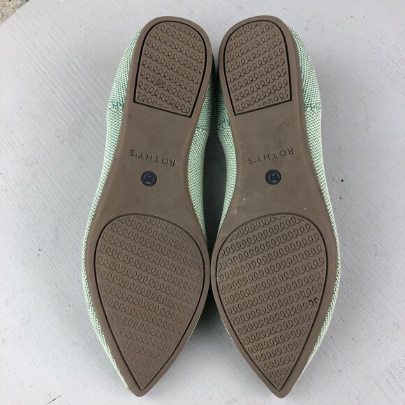 Rothy's Women's Size 6.5 The Point Mint Green Pointed Toe Slip On Ballet Flats - Picture 9 of 13